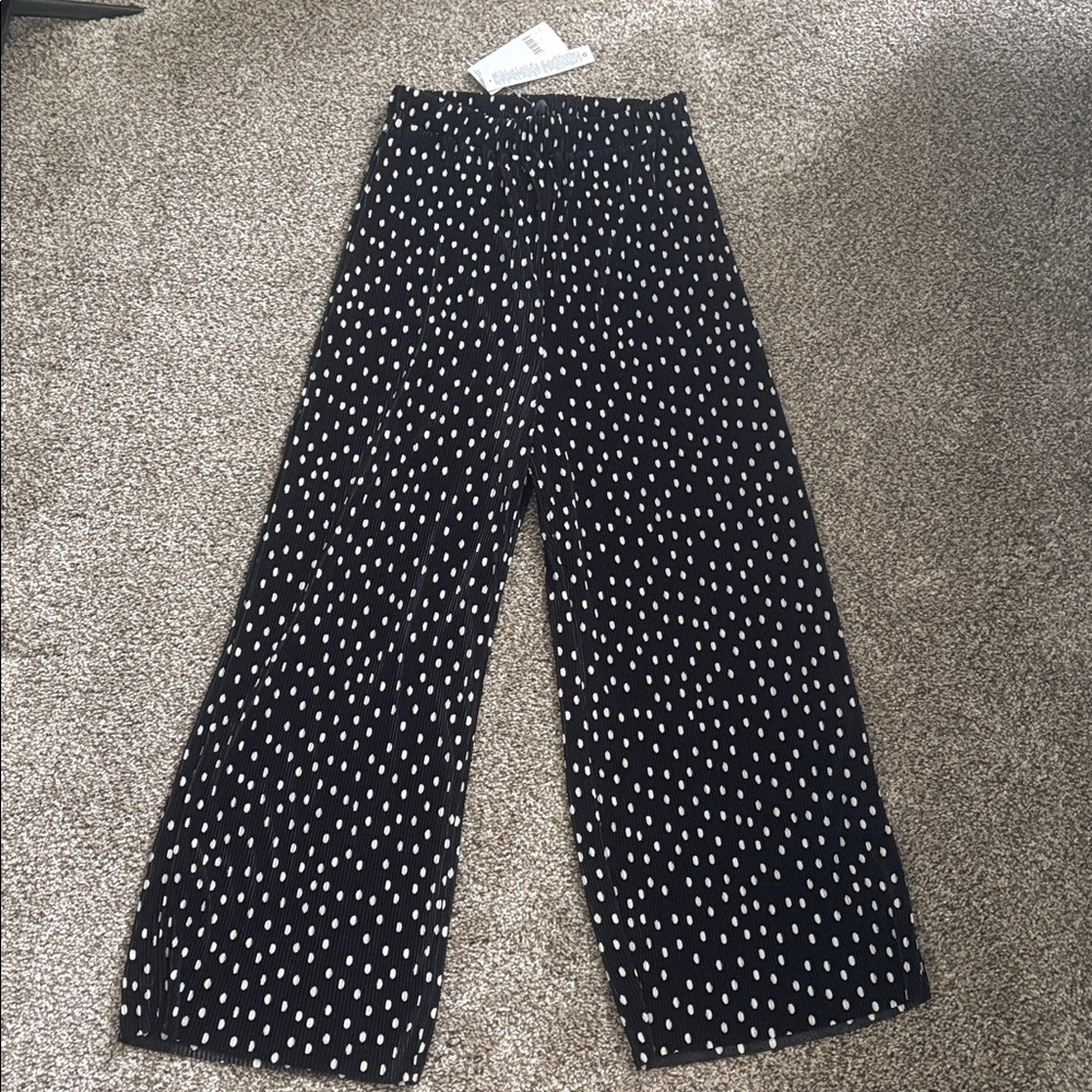 NWT - ASOS Black Pants with White Polka Dots